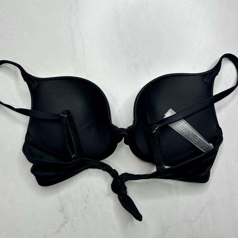 VS Very Sexy Shine Trim Push-Up Bikini Top Black 32C - Picture 8 of 9